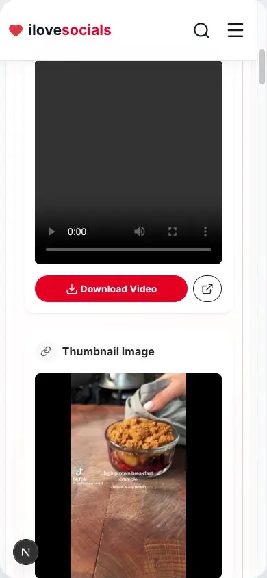 Pinterest video result showing the Download Video button and thumbnail preview